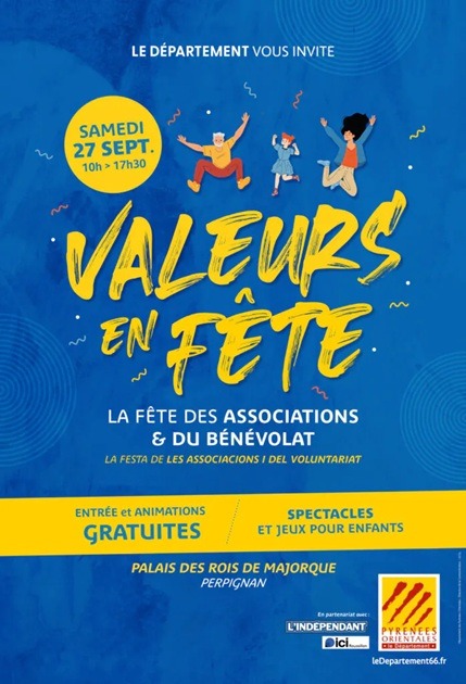 Flyer Valeurs en Fête : fête des associations et du bénévolat organisée par le Département