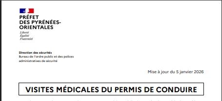 VISITES MEDICALES DU PERMIS DE CONDUIRE