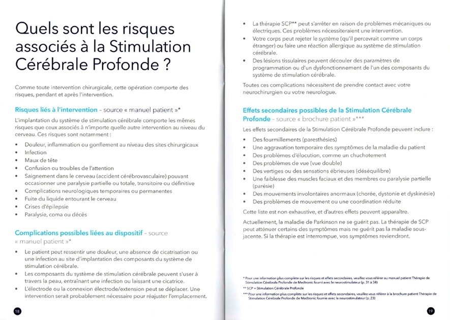 Quels sont les risques associés à la Stimulation Cérébrale Profonde?
