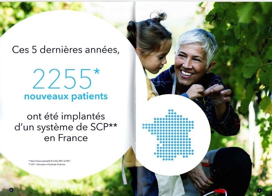 Ces 5 dernières années, 2255 nouveaux patients ont été implantés d'un système de SCP en France